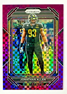2022 Panini Prizm Jonathan Allen PURPLE Checkerboard Prizm Card #/49 Commanders! - Picture 1 of 3