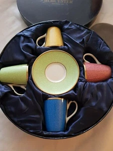 Royal Worcester Kaffee Espressotassen Untertassen, Celebration Of HRH 80. Geburtstag - Bild 1 von 5