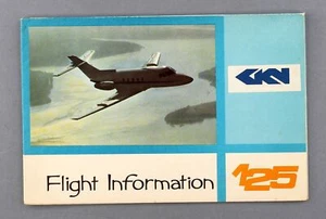 GKN GUEST KEEN NETTLEFOLD HS125 AIRLINE SAFETY CARD PRIVATE JET HAWKER SIDDELEY - Picture 1 of 3