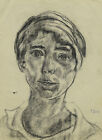 Paula Wimmer 1876-1971 Dachau / Zeichnung junge Frau signiert Porträt Bildnis