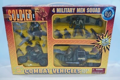 SOLDIER FORCE TIGER SQUAD 4 VEÍCULOS DE COMBATE MILITARES MASCULINOS PLAYSET CHAP MEI NOVO - Imagem 1 de 4