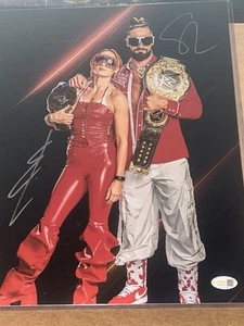 WWE Signed SETH ROLLINS BECKY LYNCH Autographed 11x14 Witnessed JSA Metallic - Picture 1 of 1