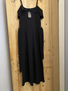 Quiz Jumpsuit Size 10 Black Wide Leg NEW RRP £27 - Picture 1 of 8