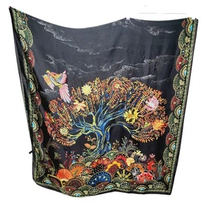 ADQ Extra Large Tree of Life Scarf Shawl -Silk Feel 33" X 72" - Picture 1 of 9