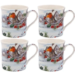 Leonardo Christmas Robins Mugs - 4 pack, Gift boxed - Picture 1 of 1