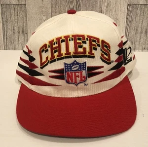 Vintage 90's KANSAS CITY CHIEFS Logo Athletic Diamond Cut Snapback Hat Cap NFL - Picture 1 of 7