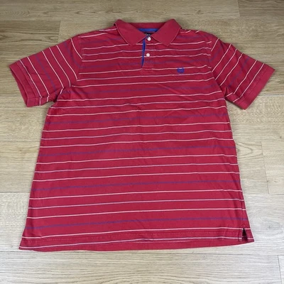 Chaps Red Striped Polo Shirt Classic Fit Short Sleeve Men's XL Casual - Image 1 of 4