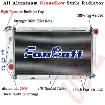 4Row Aluminum Radiator For 72-76 Ford Thunderbird Ranchero Mark IV Gran Torino - Image 1 of 4