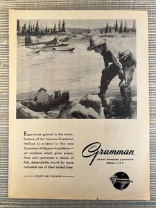 Grumman Widgeon Anfibio Avión Volador LI Nueva York 1946 Anuncio Impreso De Colección - Imagen 1 de 1