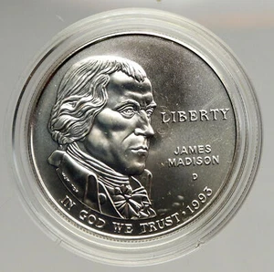 1993S USA United States JAMES MADISON Montpelier BU Silver Dollar Coin i94408 - Picture 1 of 5