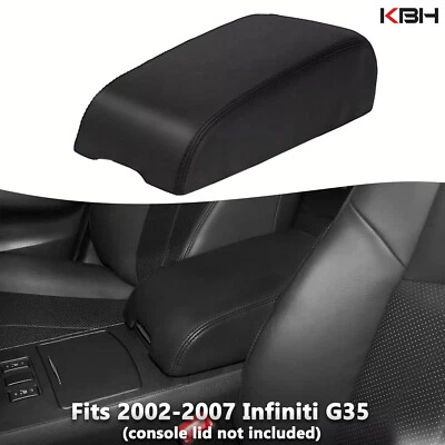 Fits 2002-2007 Infiniti G35 Console Lid Armrest Leather Replacement Cover Black — 第 1/4 张图片