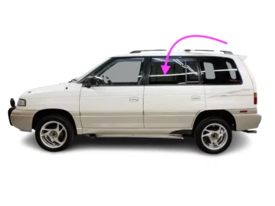 Se adapta a: Mini furgoneta Mazda MPV 1996-1998 lado del conductor puerta trasera izquierda ventana vidrio/oscuro Foto 1 de 4