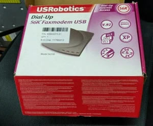 USRobotics 5633B External 56Kbps FAX/Modem with USB & ETH. Cables, CD - NEW! - Picture 1 of 3