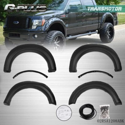 Fit For 2009-2014 Ford F150 Styleside Pocket Rivet Bolt-on Style Fender Flares - Image 1 of 4