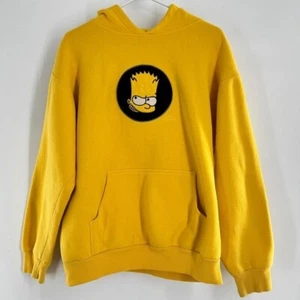 Vintage 2002 Bart Simpson Center Logo Yellow Hoodie size L - Picture 1 of 7
