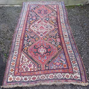 More details for very fine antique qashqai kashkuli tribal rug. mid 19th century. 239cm x 130cm.