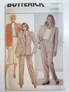 Pants Blazer Jacket Skirt Suit 8 10 12 14 16 Butterick 3074 Sewing Pattern VTG - Picture 1 of 7