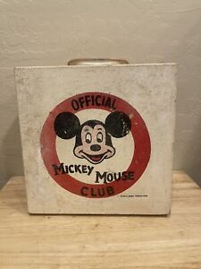Original Vintage Walt Disney's Mickey Mouse Record Player 11" X 11" X 6"