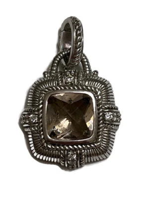 Colgante potenciador Judith Ripka de plata de ley 925 de cuarzo ahumado y circonita cúbica Diamonique Foto 1 de 4
