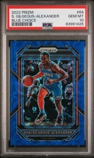 2022-23 Prizm Shai Gilgeous-Alexander #64 Blue Choice #39/49 PSA 10 GEM POP 1