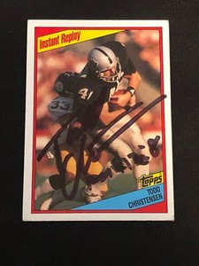 TODD CHRISTENSEN 1984 TOPPS INSTANT REPLAY SIGNED AUTOGRAPHED CARD #106 RAIDERS