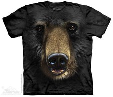 T1741 The Mountain T-Shirt Black Bear Face Bear Animal Motif bigfaces