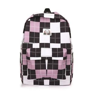 Plaid Nylon High School Girl Handbag Shoulder Bag Backpack Schoolbag