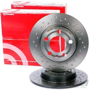 BREMBO gelochte SPORT BREMSSCHEIBEN HINTEN für AUDI A1 8X TT 8N VW GOLF 4 SEAT - Afbeelding 1 van 2