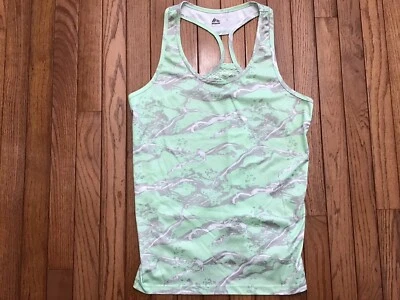 Camiseta sin mangas RBX para mujer grande espalda de corredor rendimiento estampado verde claro absorbente Foto 1 de 4