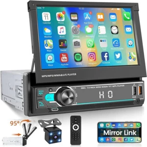 1DIN Autoradio mit 7" Touch Screen Bildschirm Bluetooth USB SD MP5 Radio Kamera - Bild 1 von 18