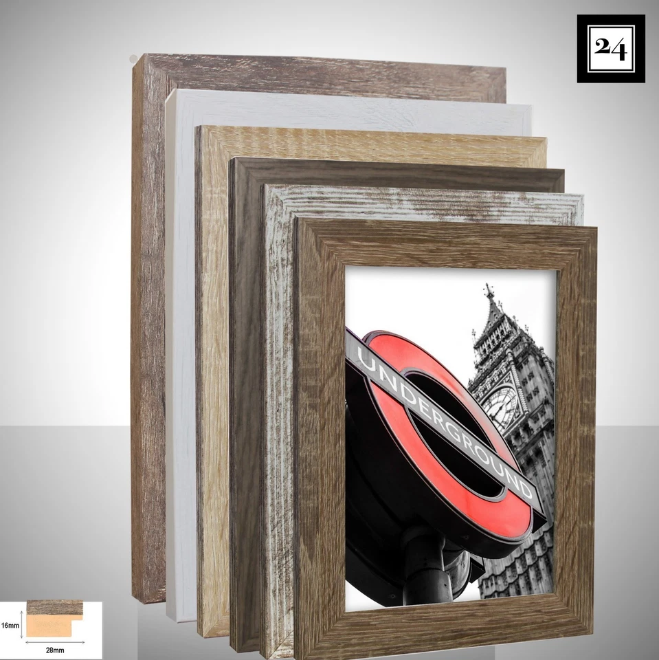 Cadre D'Image Londres Bois MDF Photo Affiche 6 Holz-Farben Moderne 40 Tailles - Photo 1/4