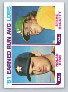 1982 Topps ERA Leaders #167 Nolan Ryan/Steve McCatty - Imagen 1 de 2