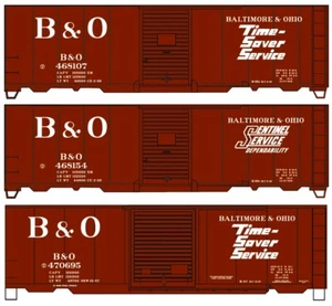 Accurail BALTIMORE & OHIO 40' Steel Box Car KITS (3 set auto / 3 auto #) Nuovo con scatola - Foto 1 di 2