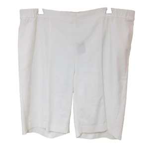 NWT J Jill White 11" Shorts Women 20W 2X High Rise Pull On Spring Summer Active - Picture 1 of 9