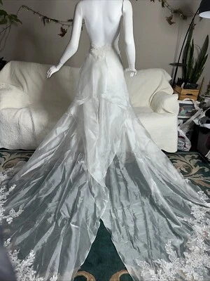 Falda desmontable de gasa tren boda para sobrefalda nupcial Foto 1 de 4