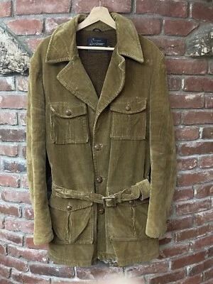 Chaqueta con cinturón de pana forrada de piel sintética vintage Sears Sportswear talla 42 Foto 1 de 4