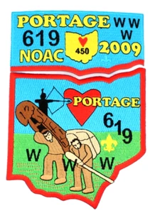 2009 NOAC Portage Lodge 619 Flap Set Heart of Ohio Council Patches OH Boy Scouts - Picture 1 of 2