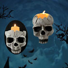 Świecznik z głową czaszki żywica dekoracyjna wisząca gotycka szkielet lampa ścienna
