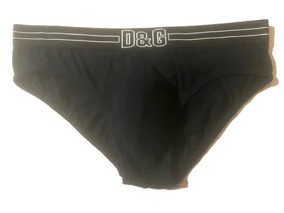 Nova roupa íntima masculina D&G Dolce & Gabbana preta algodão quadril elástico tamanho G - Imagem 1 de 4