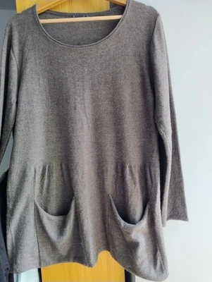 Oska Women's Taupe Brown Long Sleeve Tunic-Jumper Size: 2 Regular - Image 1 of 4