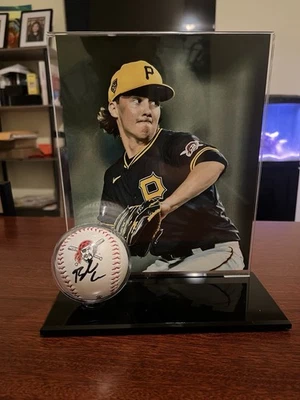 Pittsburgh Pirates Bubba Chandler Signed Baseball  Display With Beckett COA - Image 1 of 4