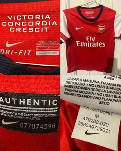 Nike Arsenal Fly Emirates Trikot 2012/13 Home Rot Weiß Jugend Medium - Bild 1 von 9
