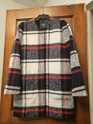 Blazer para mujer Abercrombie & Fitch mezcla de lana forrado talla X PEQUEÑO azul marino rojo blanco Foto 1 de 4