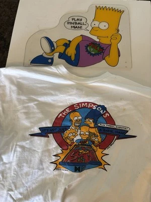 Data East The SIMPSONS pinball Topper And T-shirt (stained) - Image 1 of 4