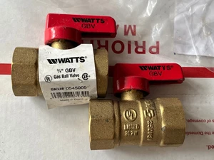 (2) Watt Gas Absperrkugelhahn 175G 250 Psi Messing 3/4" FNPT rot - Bild 1 von 1