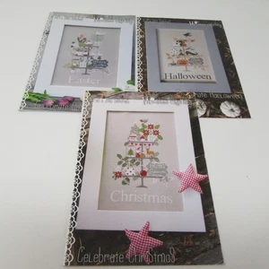 Madame Chantilly Cross Stitch Pattern Chart Celebrate Christmas Halloween Easter - Picture 1 of 7