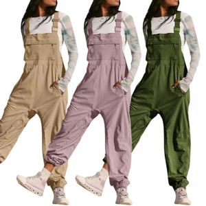 Tuta donna tuta da gioco salopette con tasche pagliaccetto moda casual pantaloni caldi - Foto 1 di 17