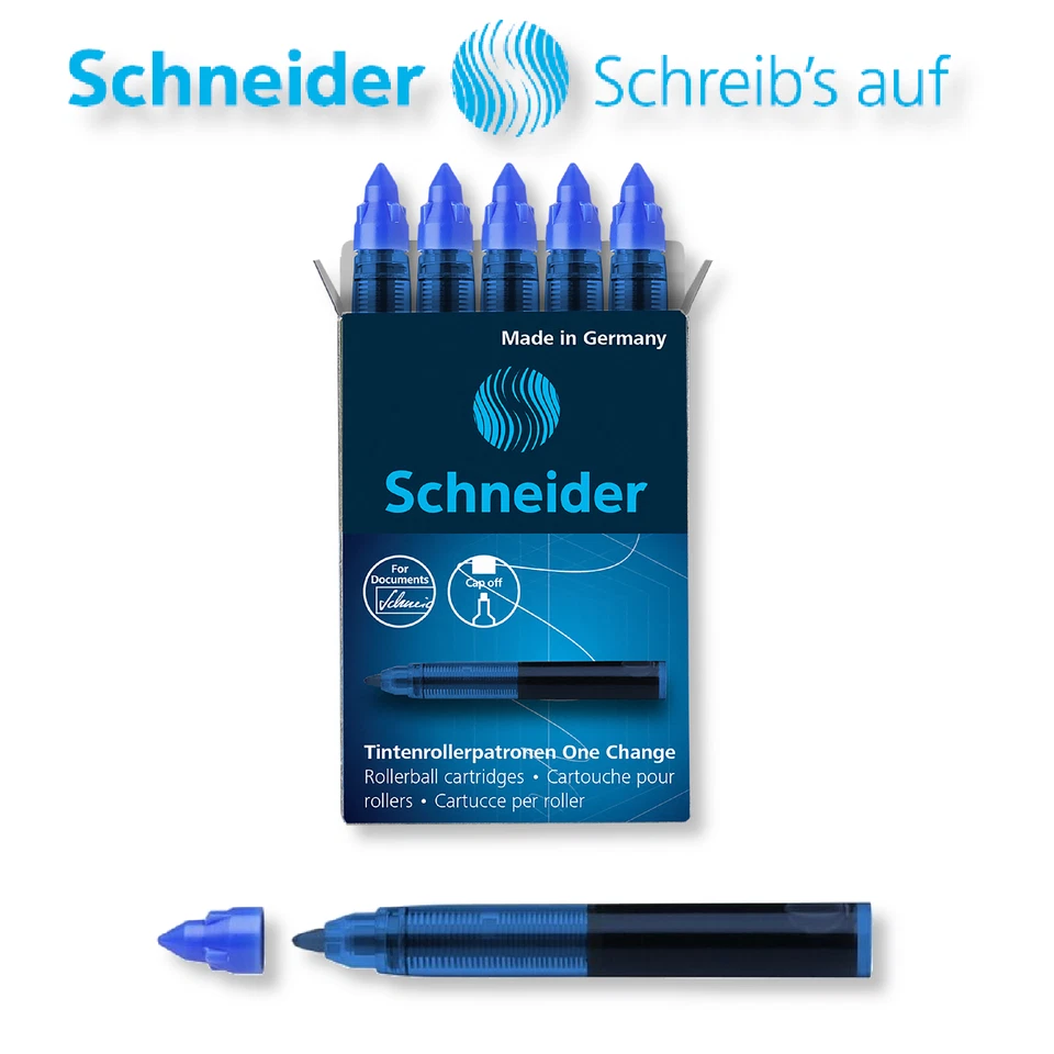 Schneider Tintenrollerpatronen Tintenroller Patronen Dokumentenecht blau - Bild 1 von 1