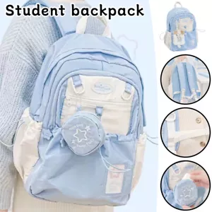 Women Girls Cute Cartoon Student Backpack Drawstring Shoulder School Bag Kawaii - Picture 1 of 23