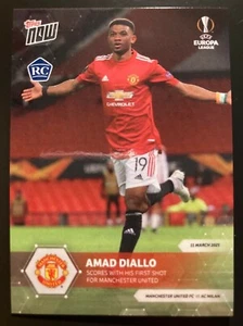 2021 Topps Now EL # 1 Amad Diallo Scores on first shot Manchester United card RC - Picture 1 of 1